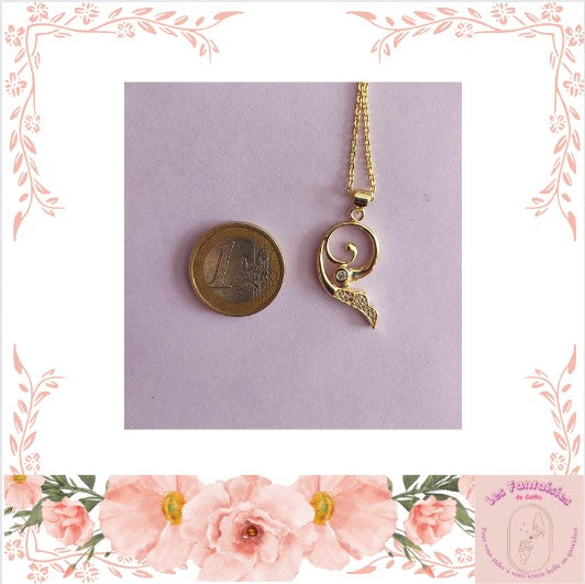 Collier pour femme de couleur or, avec cercle et finitions originales