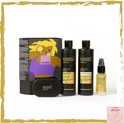 Coffret Cadeau Soin des Cheveux Avon Advance Techniques Shine Bright