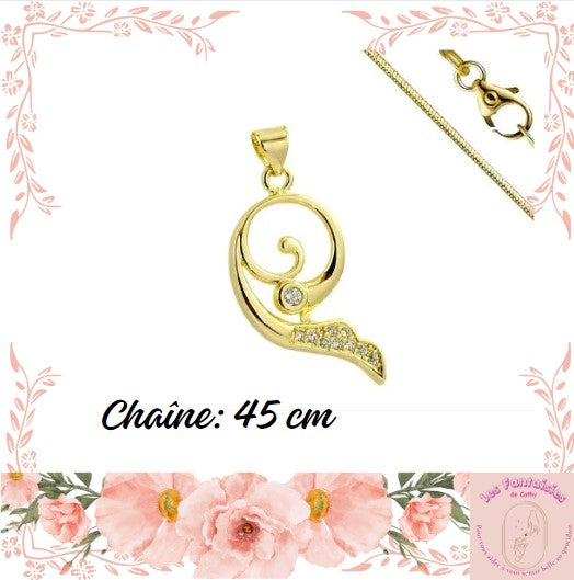 Collier pour femme de couleur or, avec cercle et finitions originales