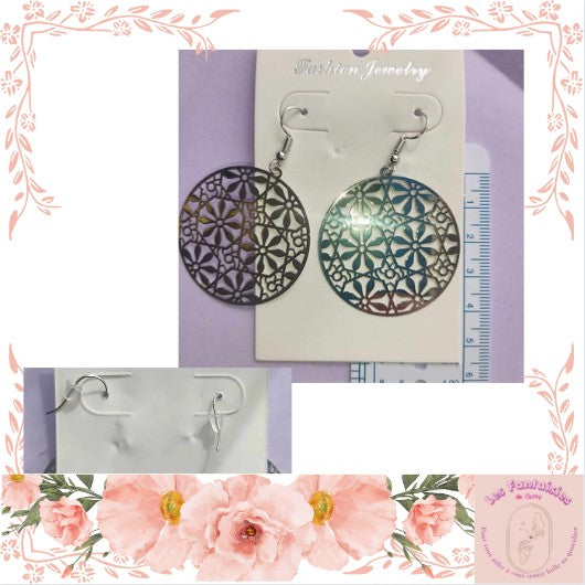 Boucles d'oreilles rondes "Petites Fleurs"