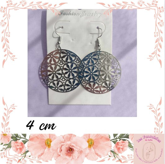 Boucles d'oreilles rondes "Petites Fleurs"