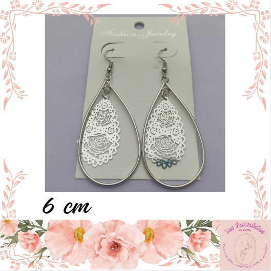 Boucles d'oreilles "Goutte de Rose"