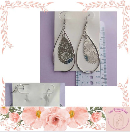 Boucles d'oreilles "Goutte de Rose"