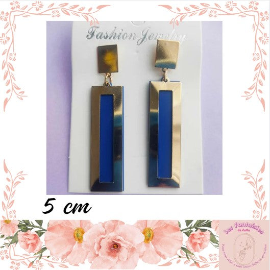 Boucles d'oreilles "Rectangle Bleu"